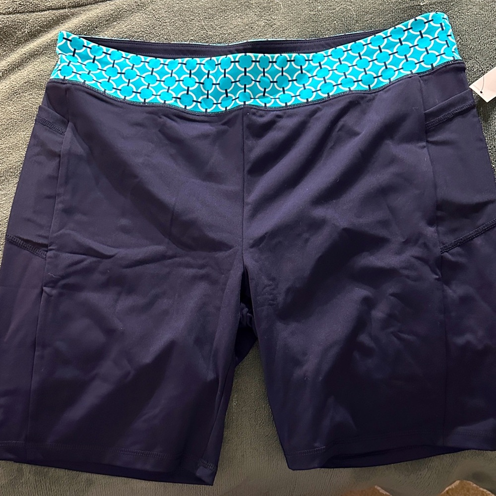 T by Talbots Dark Blue Shorts with Teal Accents - NWT